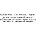 Резонансная лингвистика тишины: децентрализованный анализ адаптации к стрессу через призму анализа изменения климата